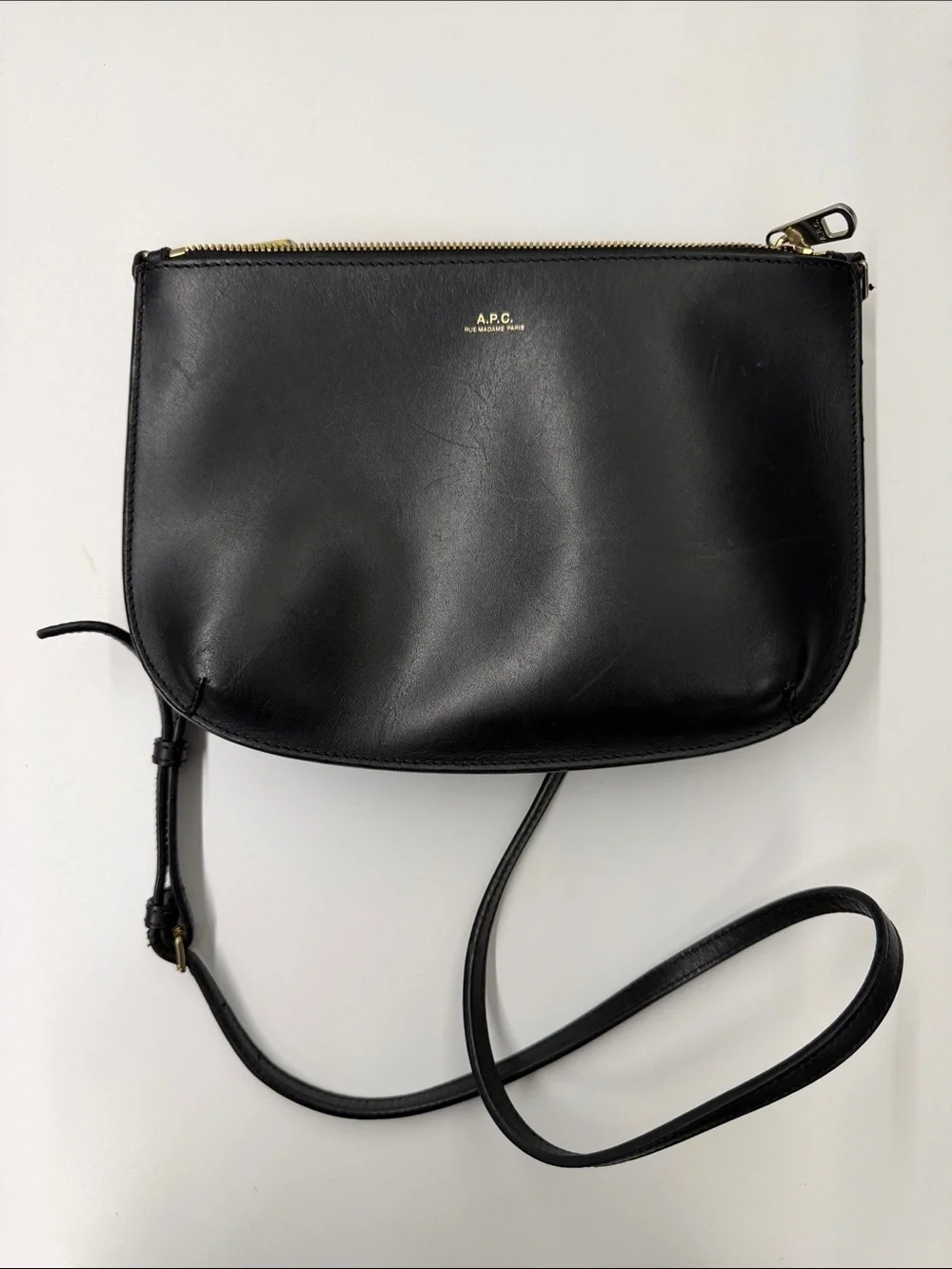 A.P.C. Black Leather Mini Crossbody Bag